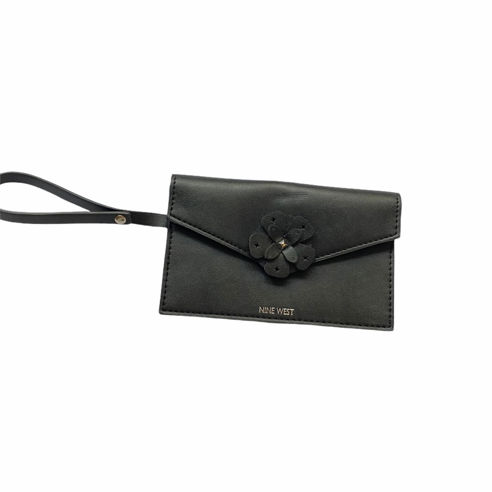 Black Nine West Flower Envelope Wristlet